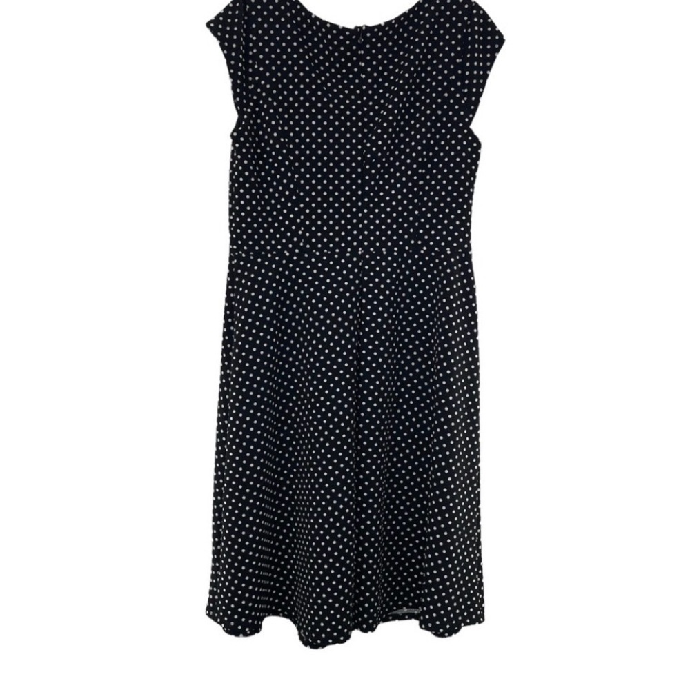 Polka Dot Sleeveless Midi Spring Wedding Guest Dress  Black & White Size 10 - Picture 3 of 9